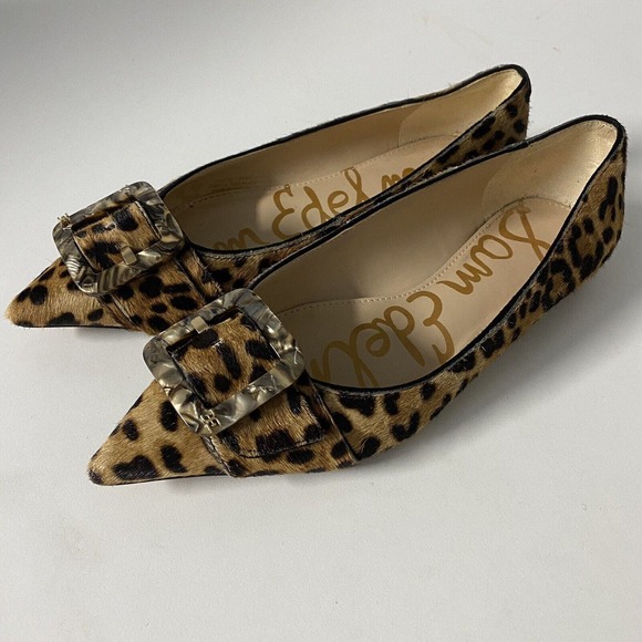 Sam Edelman Sonja Ballet Flat Brown Leopard Animal Calf Hair Leather Buc… - Picture 5 of 8